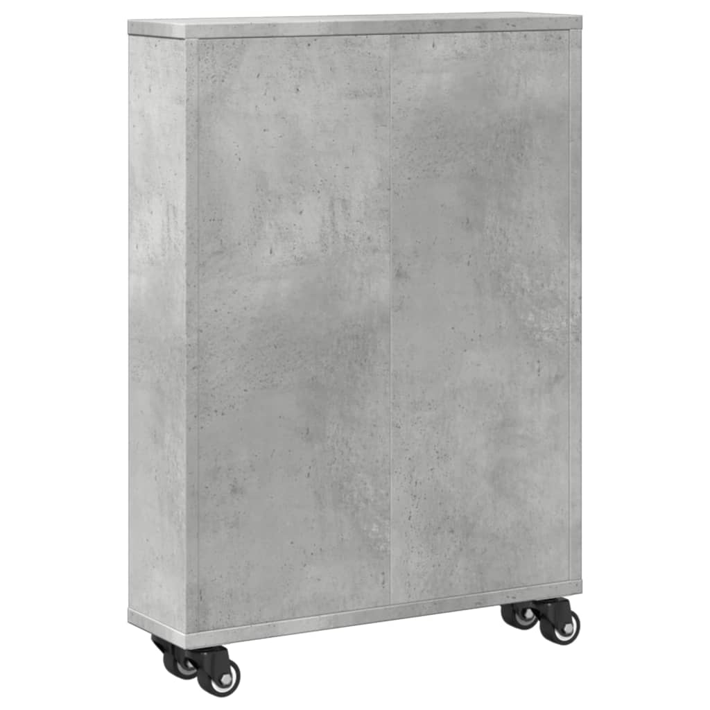 smal opbevaringsvogn 48x13x68 cm konstrueret træ betongrå