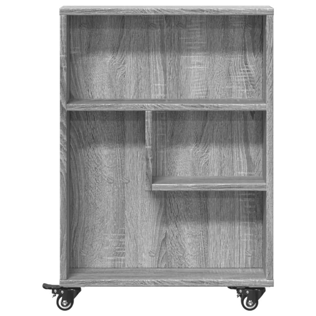 smal opbevaringsvogn 48x13x68 cm konstrueret træ grå sonoma-eg