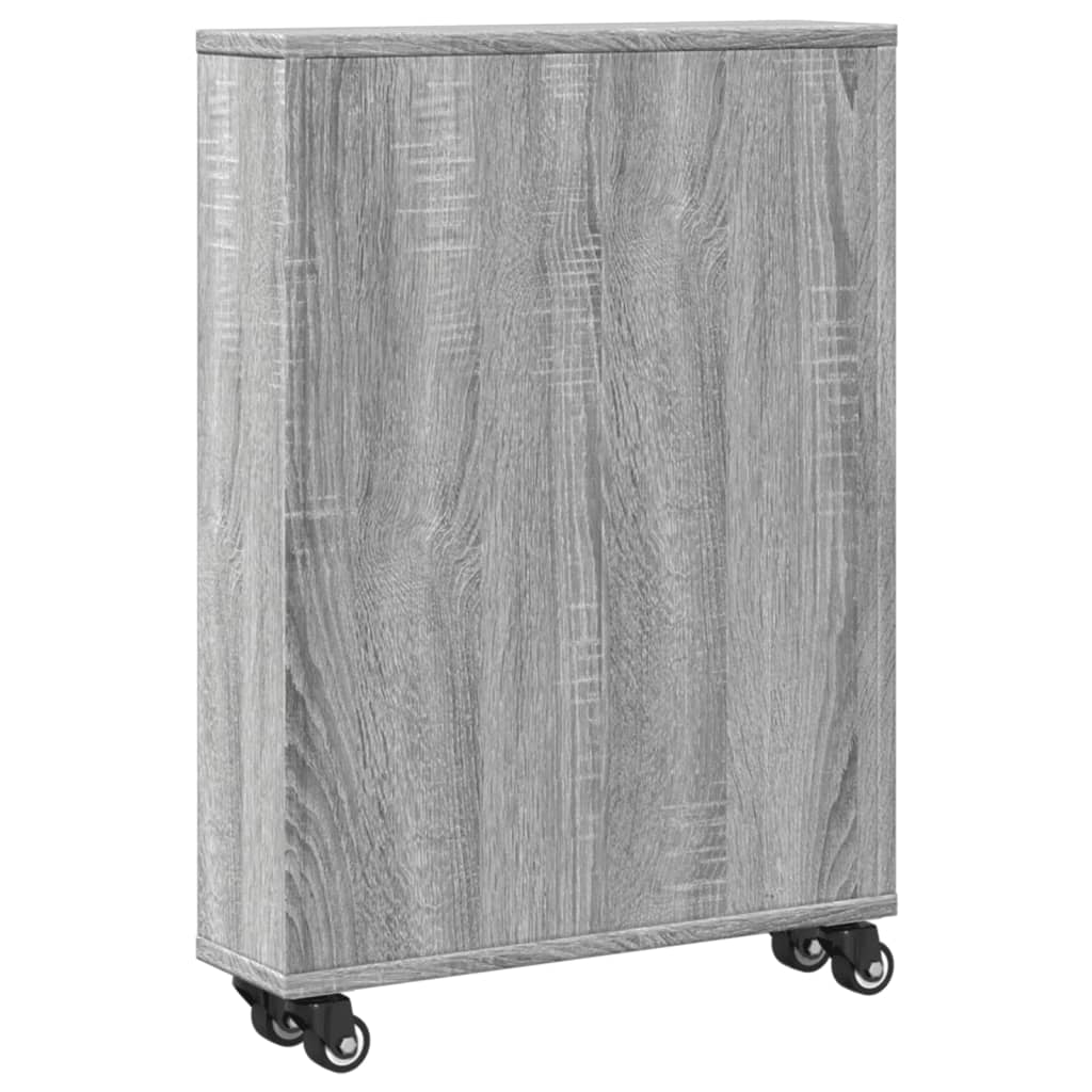 smal opbevaringsvogn 48x13x68 cm konstrueret træ grå sonoma-eg