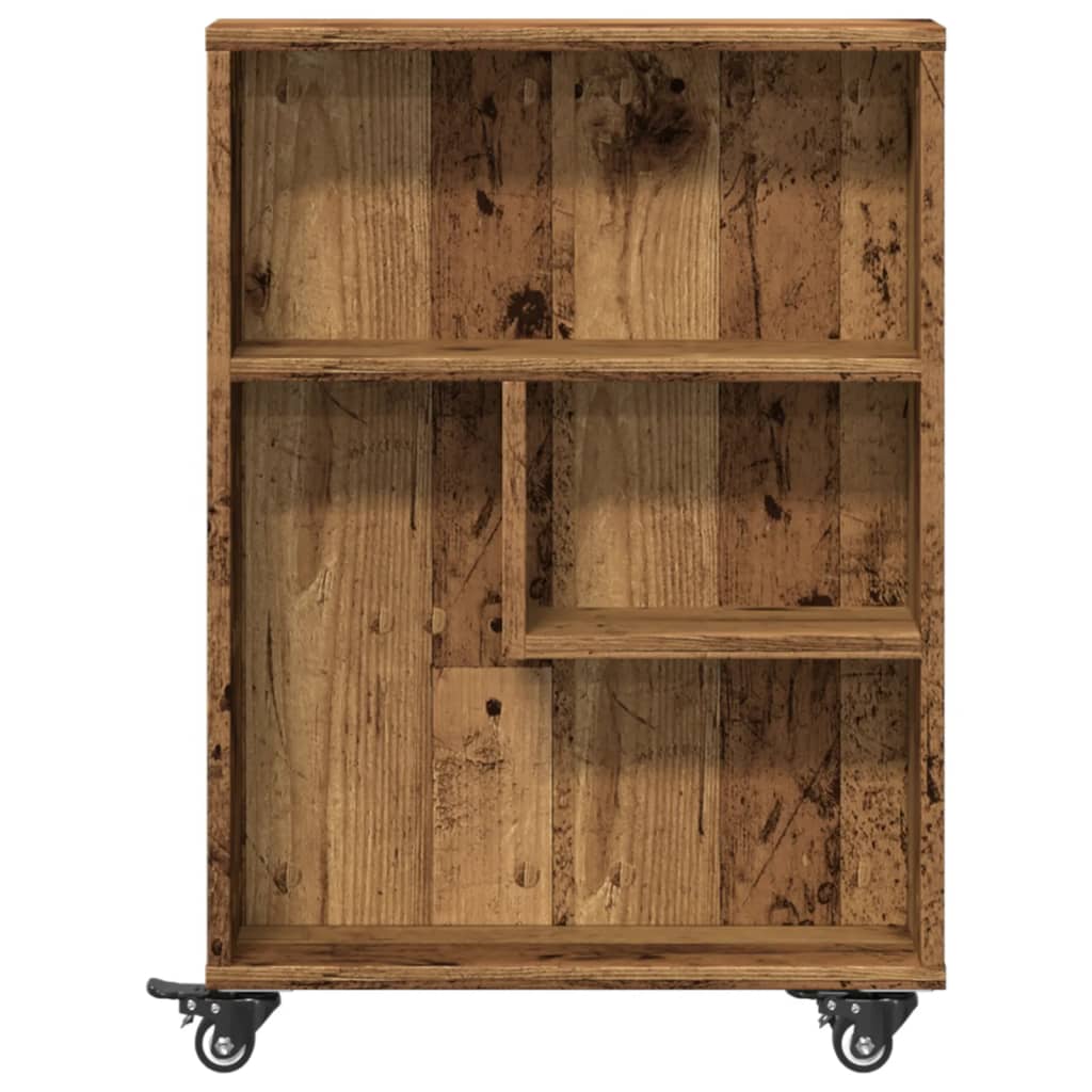 smal opbevaringsvogn 48x13x68 cm konstrueret træ gammelt træ