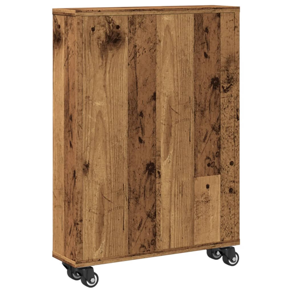 smal opbevaringsvogn 48x13x68 cm konstrueret træ gammelt træ