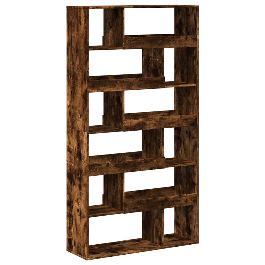 bogreol 100x33x187,5 cm konstrueret træ røget egetræsfarve