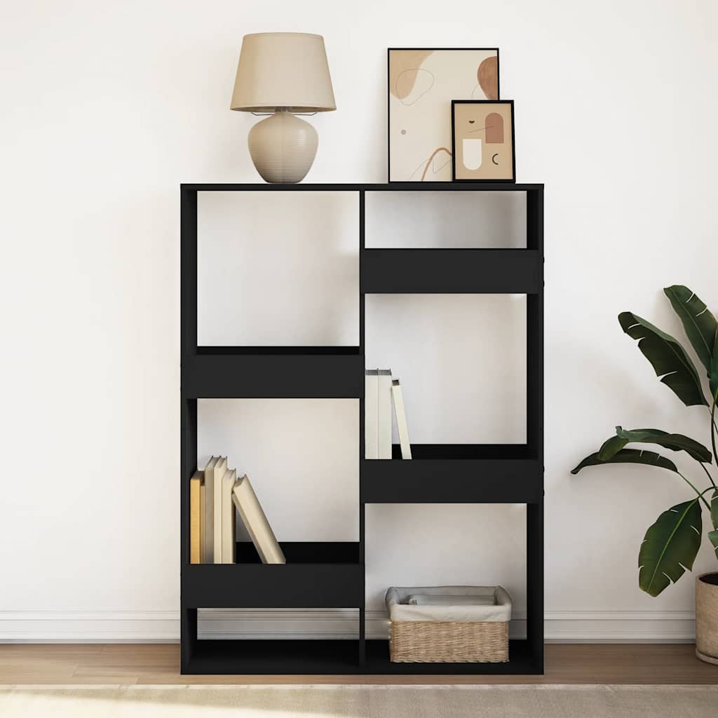 bogreol 100x33x135 cm konstrueret træ sort