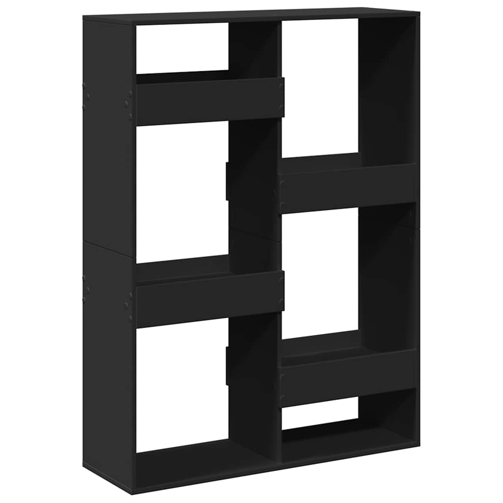 bogreol 100x33x135 cm konstrueret træ sort