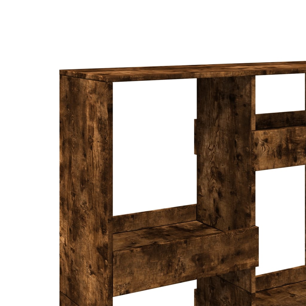 bogreol 100x33x135 cm konstrueret træ røget egetræsfarve