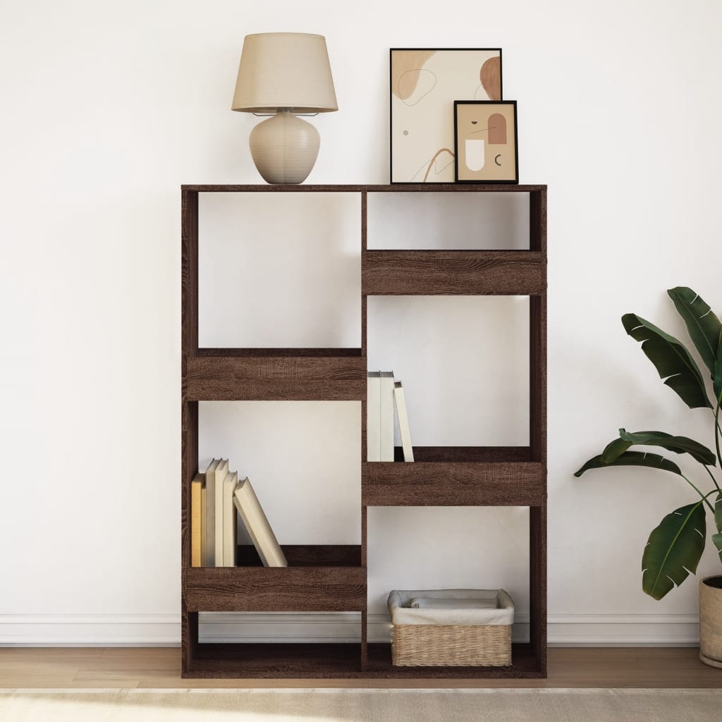 bogreol 100x33x135 cm konstrueret træ brun egetræsfarve