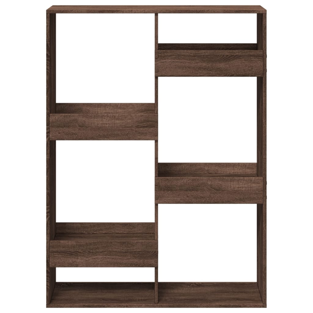 bogreol 100x33x135 cm konstrueret træ brun egetræsfarve