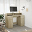 skrivebord med LED-lys 120x55x91 cm konstrueret træ sonoma-eg