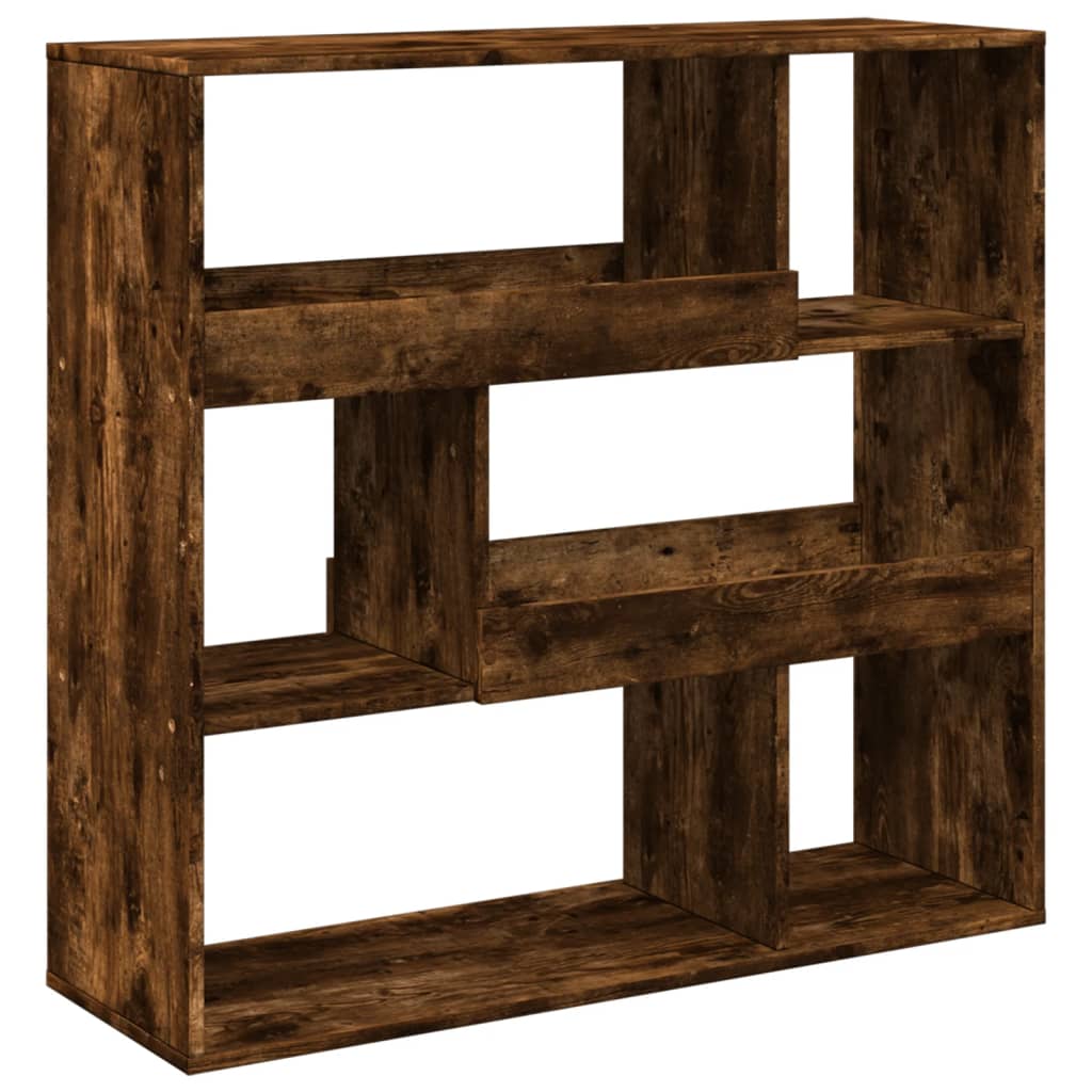 rumdeler 100x33x94,5 cm konstrueret træ røget egetræsfarve