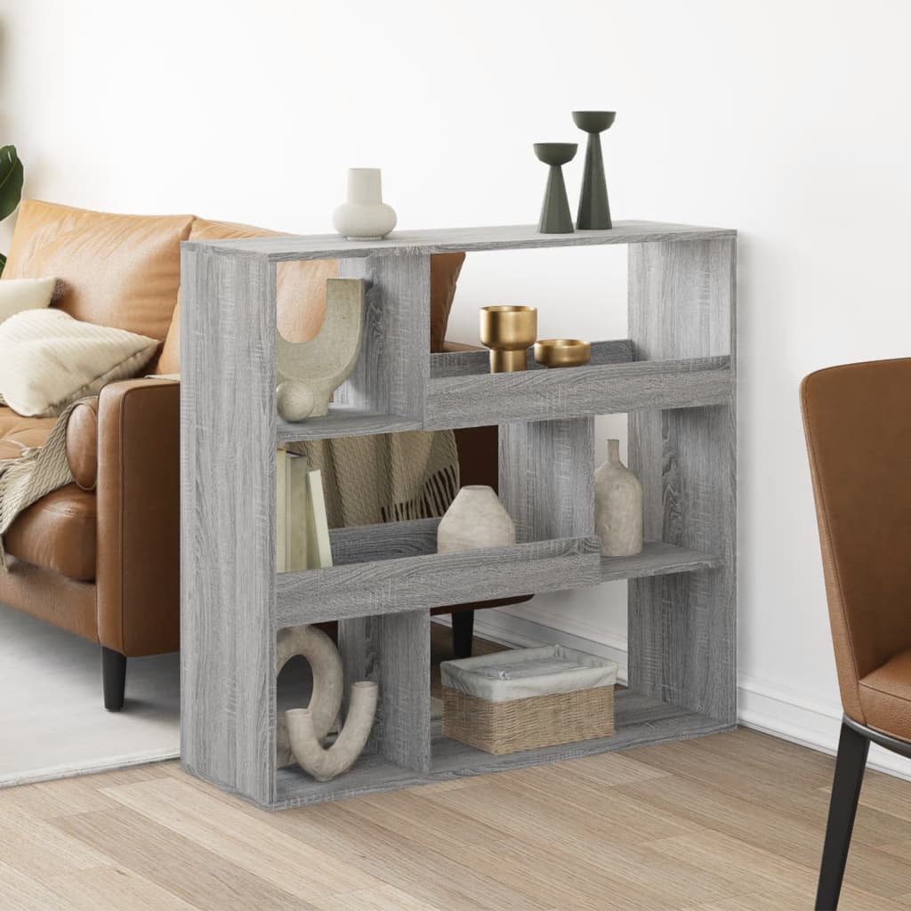 rumdeler 100x33x94,5 cm konstrueret træ grå sonoma-eg