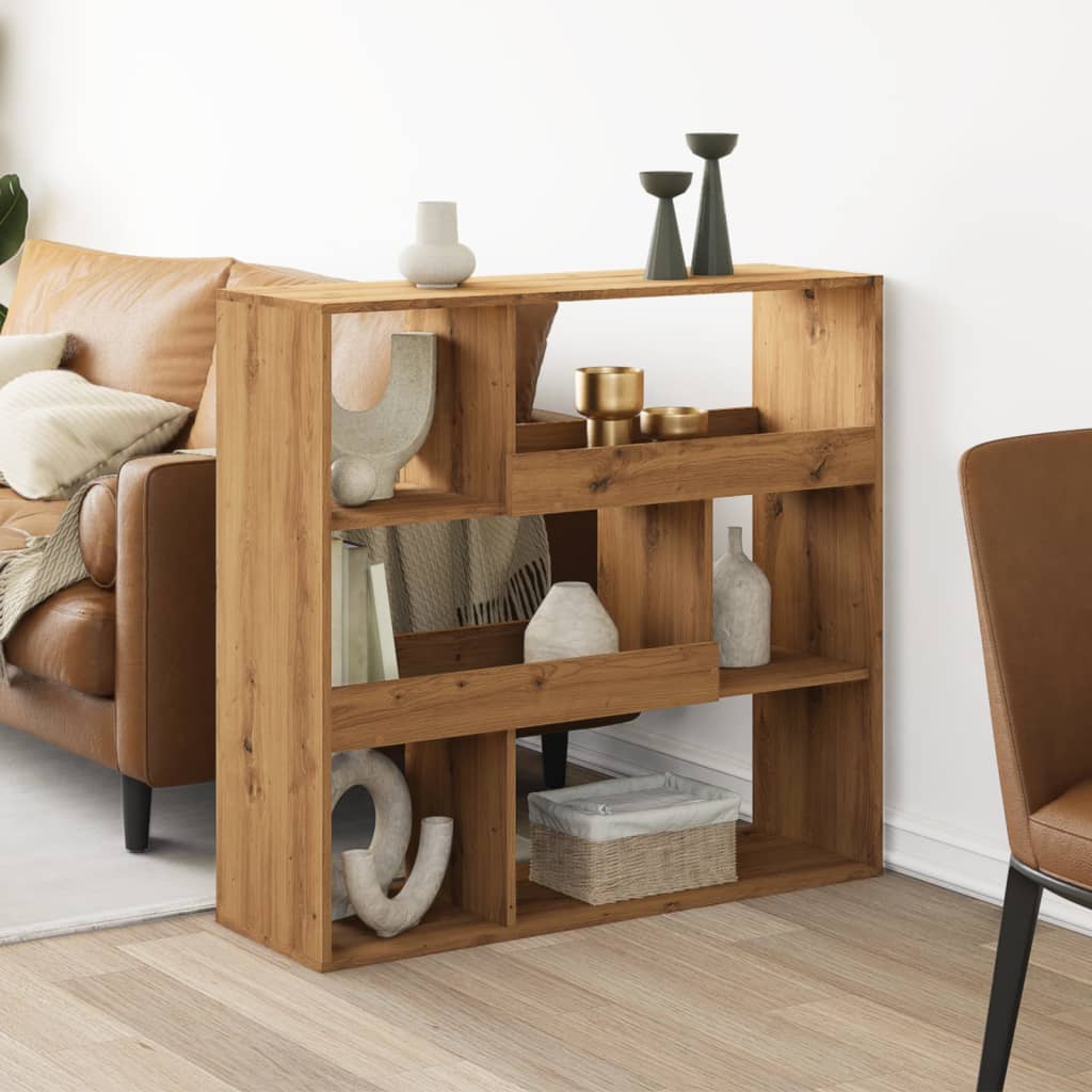 rumdeler 100x33x94,5 cm konstrueret træ egetræsfarve