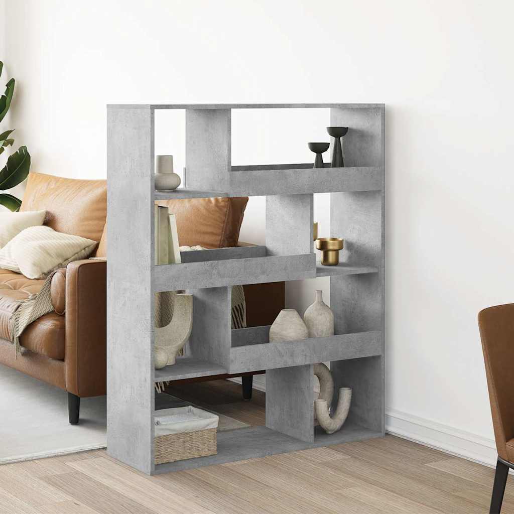 rumdeler 100x33x125,5 cm konstrueret træ betongrå