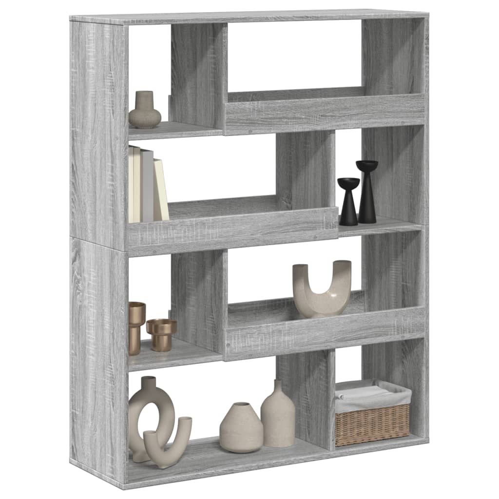 rumdeler 100x33x125,5 cm konstrueret træ grå sonoma-eg