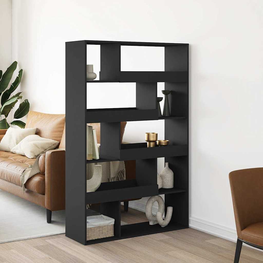 rumdeler 100x33x156,5 cm konstrueret træ sort