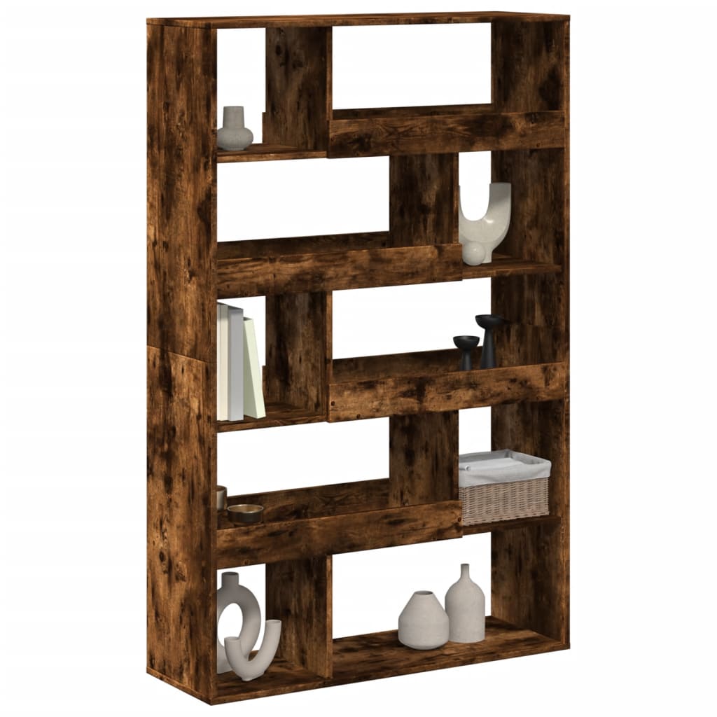 rumdeler 100x33x156,5 cm konstrueret træ røget egetræsfarve