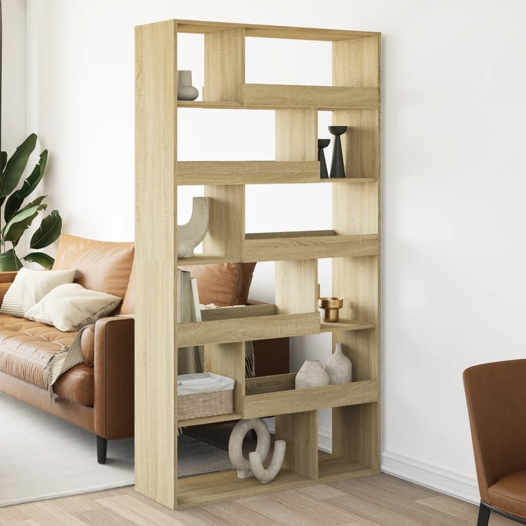 rumdeler 100x33x187,5 cm konstrueret træ sonoma-eg