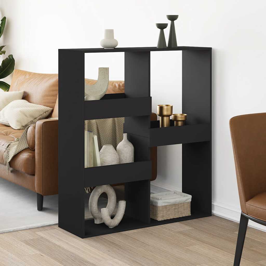 rumdeler 100x33x115 cm konstrueret træ sort