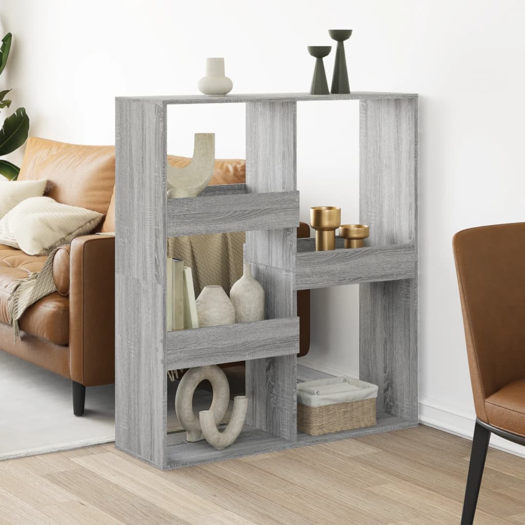 rumdeler 100x33x115 cm konstrueret træ grå sonoma-eg