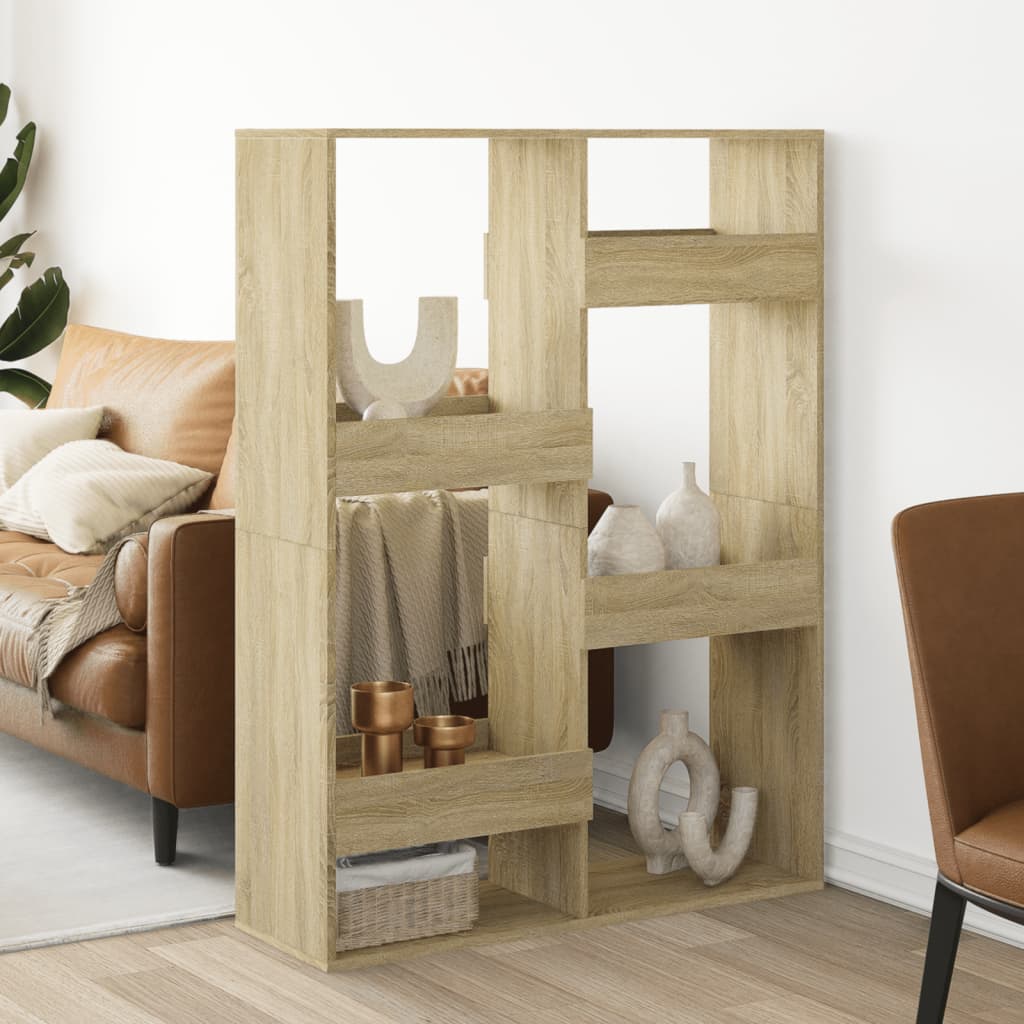 rumdeler 100x33x135 cm konstrueret træ sonoma-eg