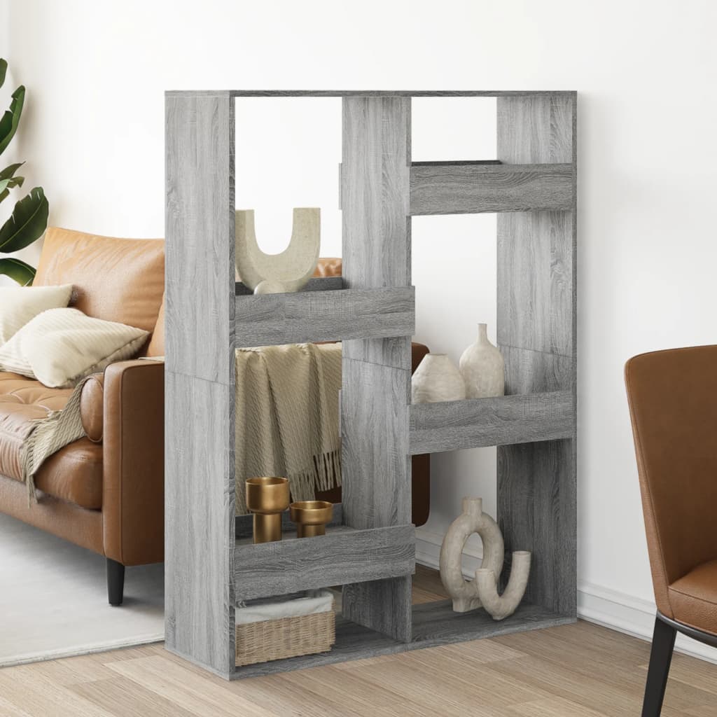 rumdeler 100x33x135 cm konstrueret træ grå sonoma-eg
