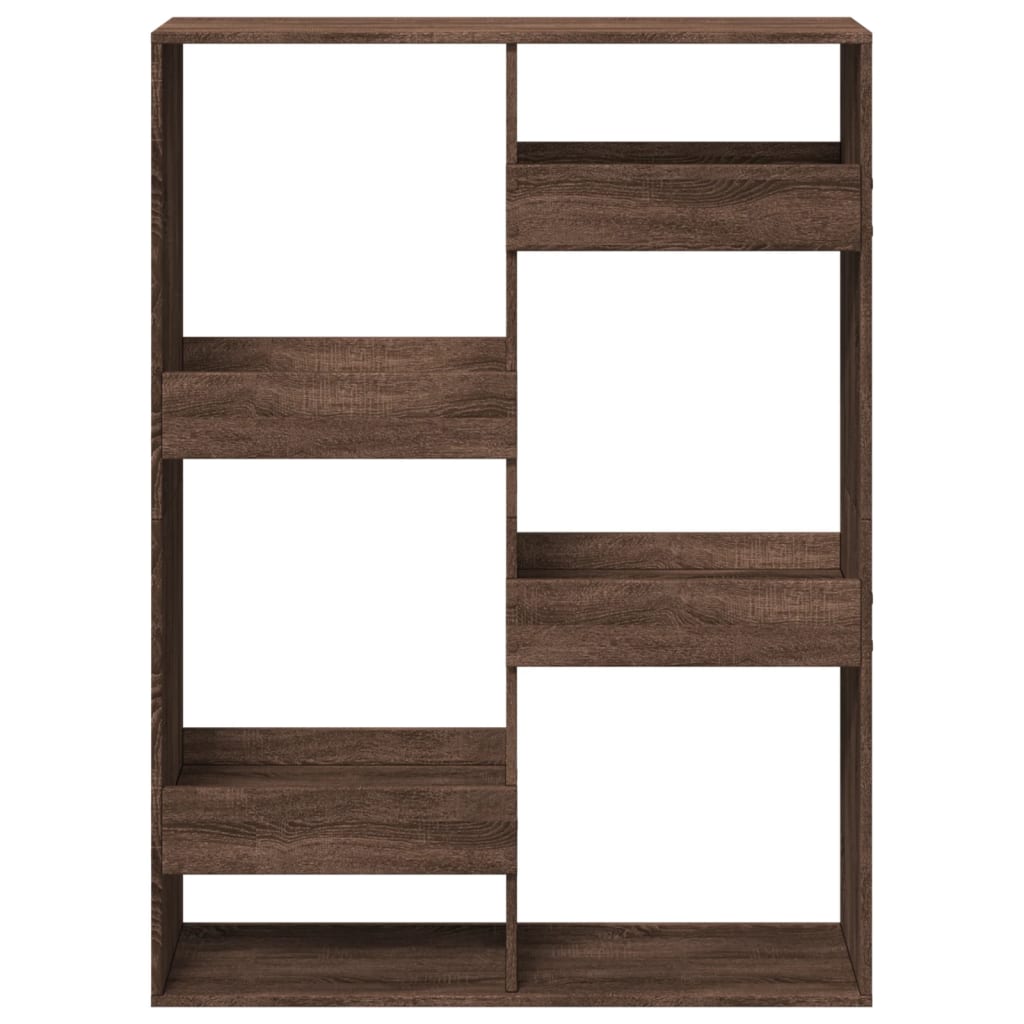 rumdeler 100x33x135 cm konstrueret træ brun egetræsfarve