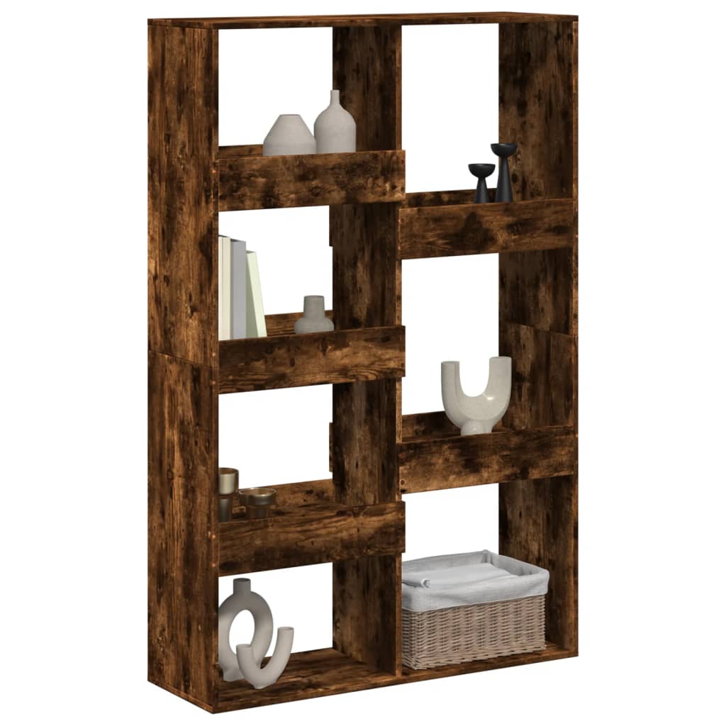 rumdeler 100x33x155,5 cm konstrueret træ røget egetræsfarve