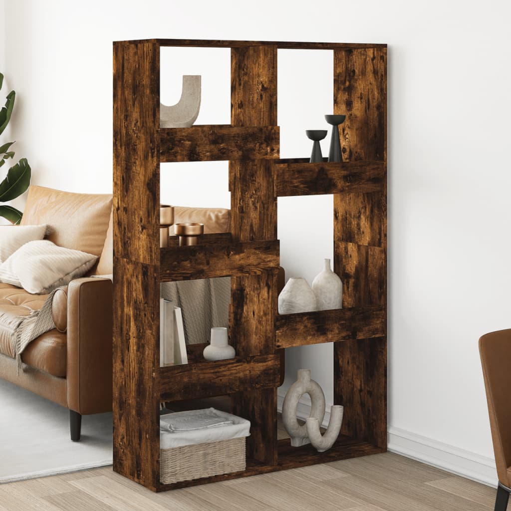 rumdeler 100x33x155,5 cm konstrueret træ røget egetræsfarve
