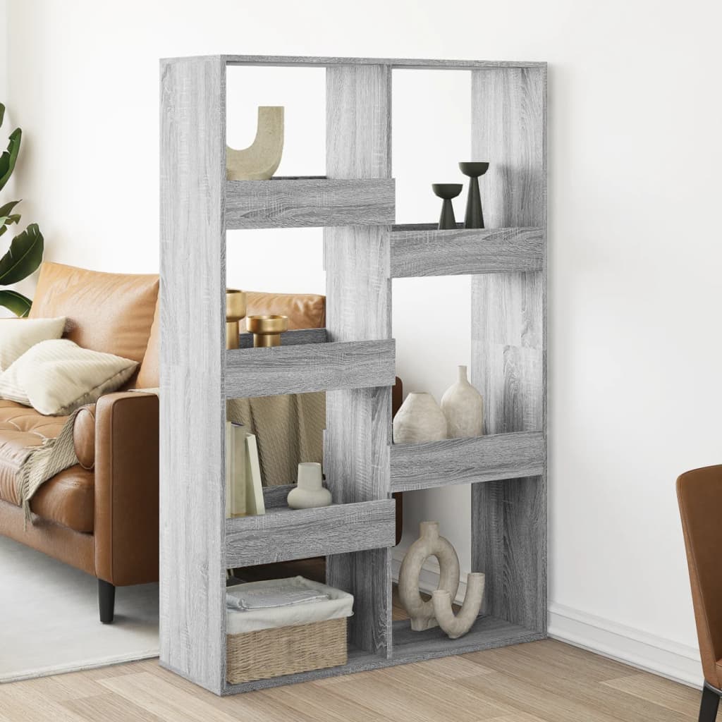 rumdeler 100x33x155,5 cm konstrueret træ grå sonoma-eg