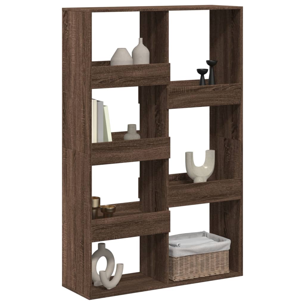 rumdeler 100x33x155,5 cm konstrueret træ brun egetræsfarve