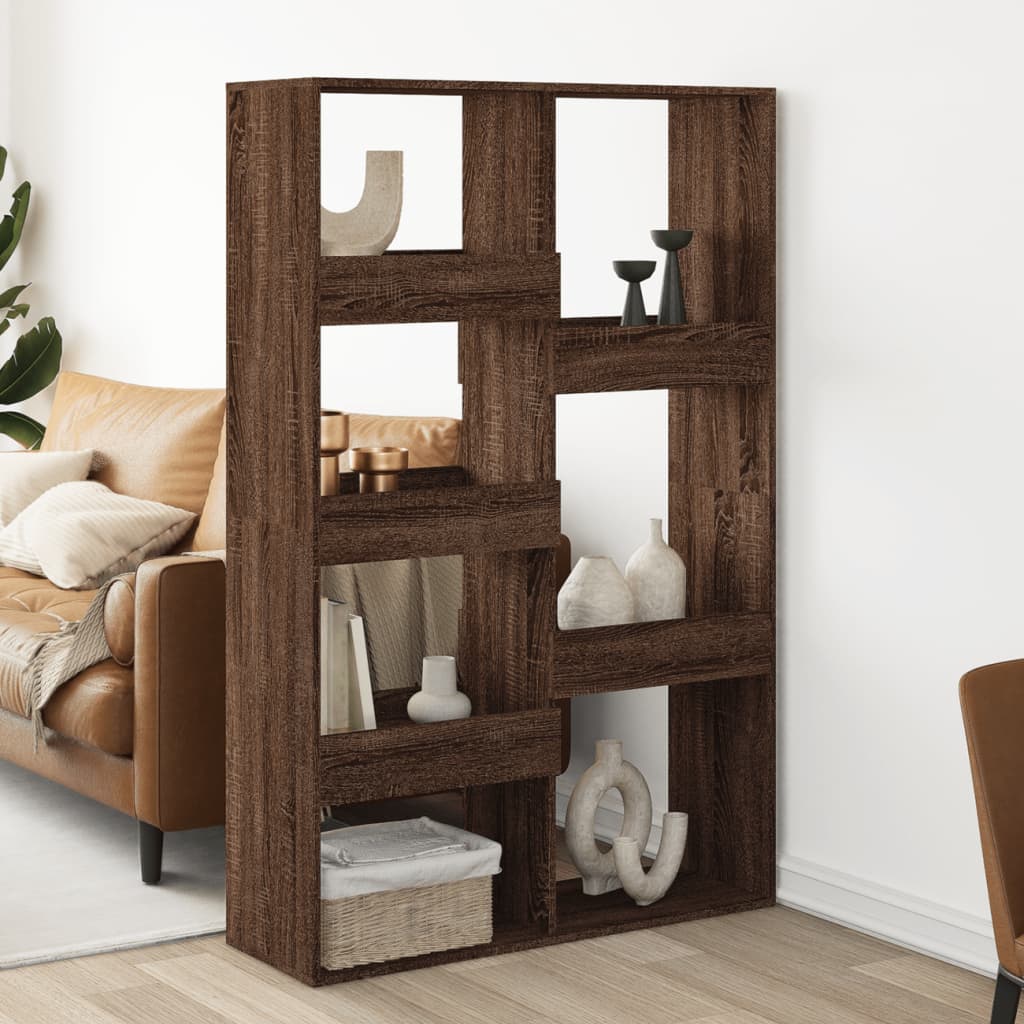 rumdeler 100x33x155,5 cm konstrueret træ brun egetræsfarve
