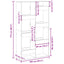 rumdeler 100x33x175 cm konstrueret træ hvid