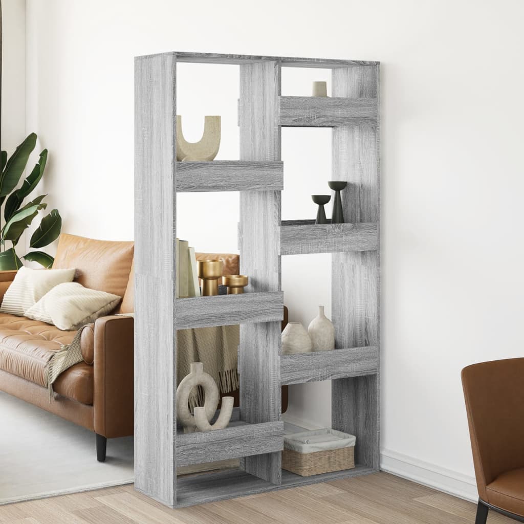rumdeler 100x33x175 cm konstrueret træ grå sonoma-eg