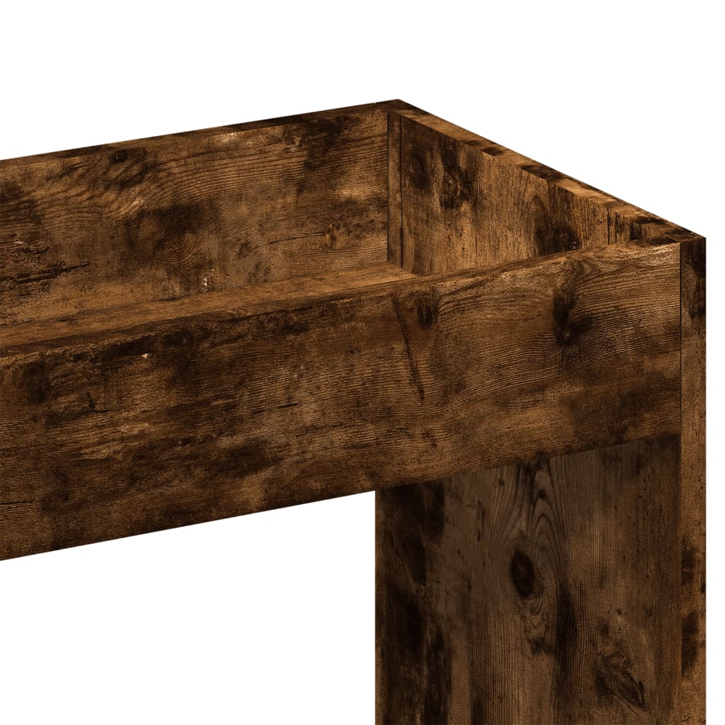 højskab 63x33x180 cm konstrueret træ røget egetræsfarve