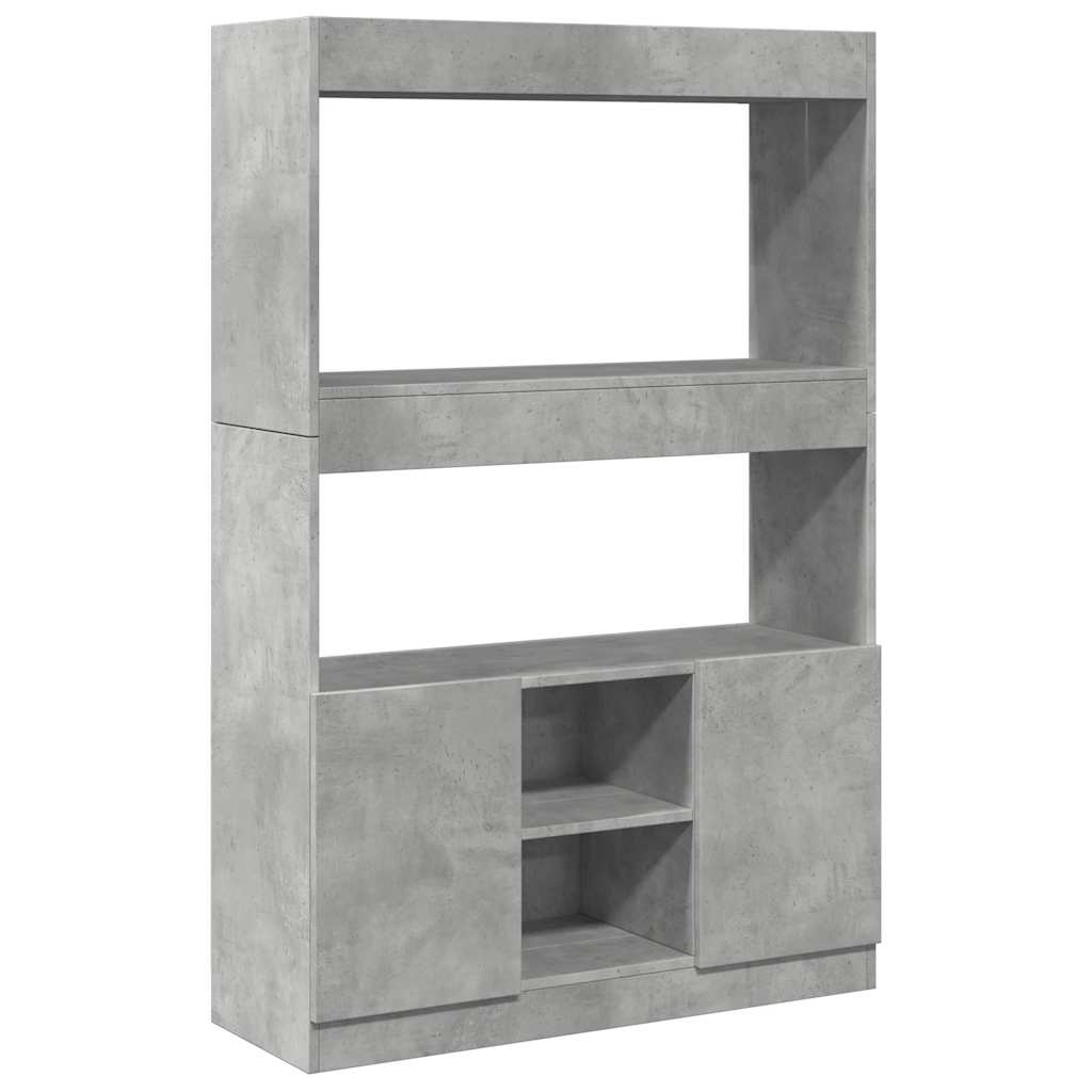 reol 92x33x140 cm konstrueret træ betongrå