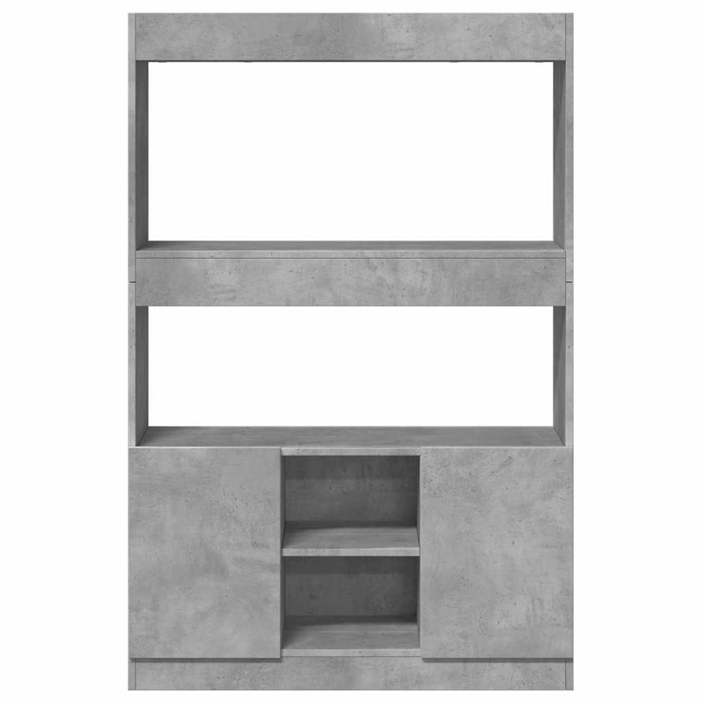 reol 92x33x140 cm konstrueret træ betongrå