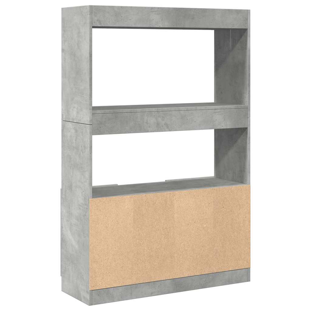 reol 92x33x140 cm konstrueret træ betongrå