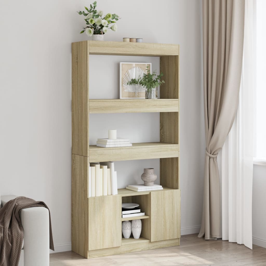 reol 92x33x180 cm konstrueret træ sonoma-eg