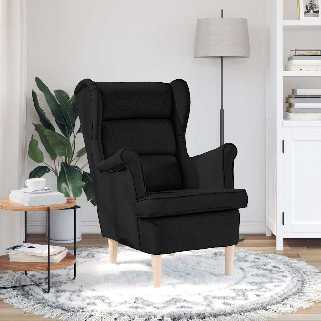 lænestol 74x84x100 cm stof sort