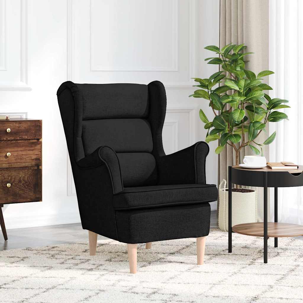 lænestol 74x84x100 cm stof sort