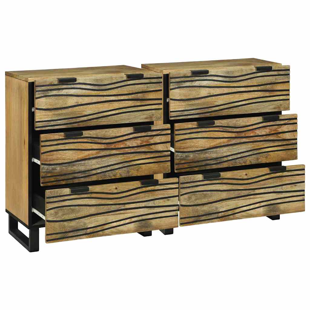 Sidetabel Sæt 2 stk. Naturfarvet 120 x 33 x 75 cm