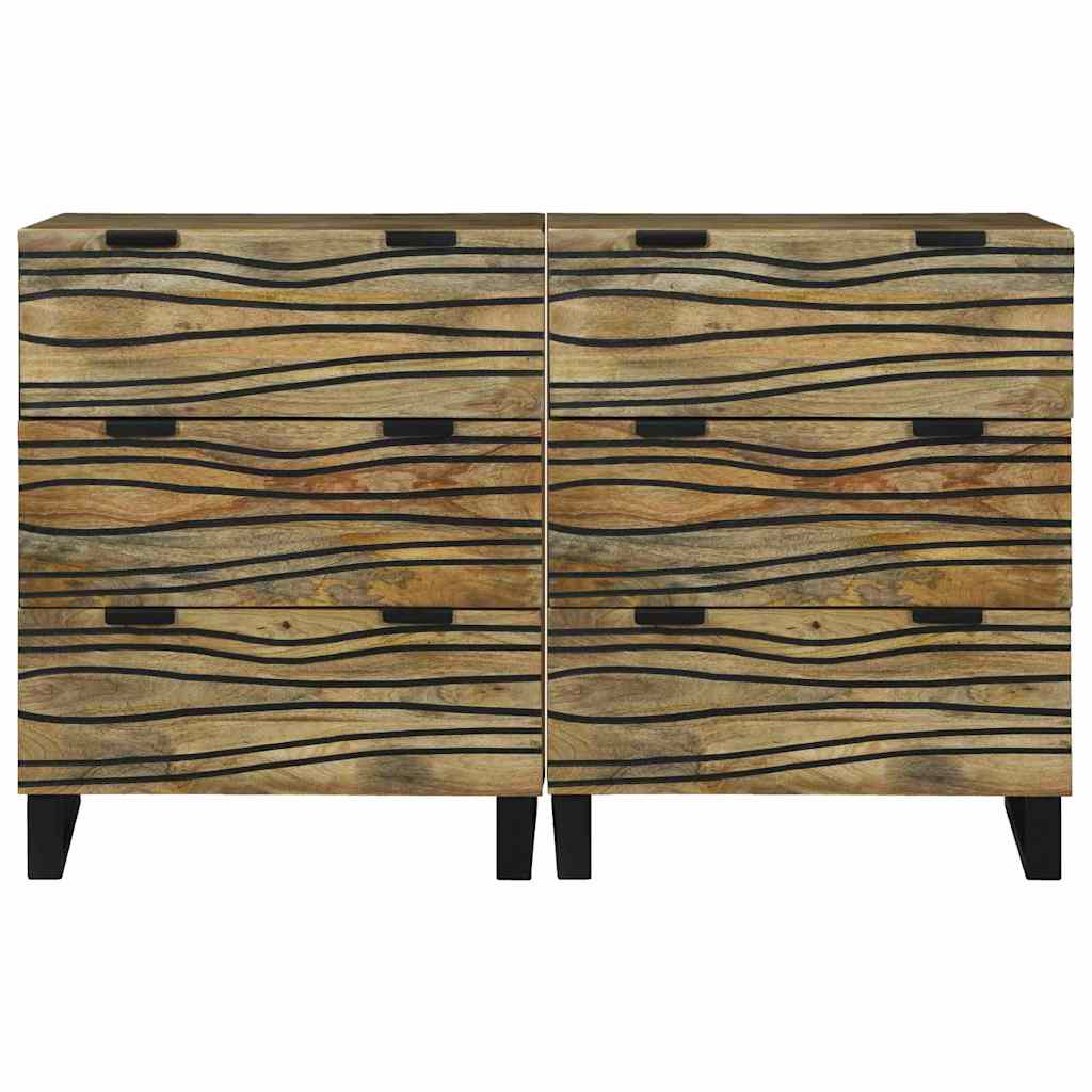 Sidetabel Sæt 2 stk. Naturfarvet 120 x 33 x 75 cm