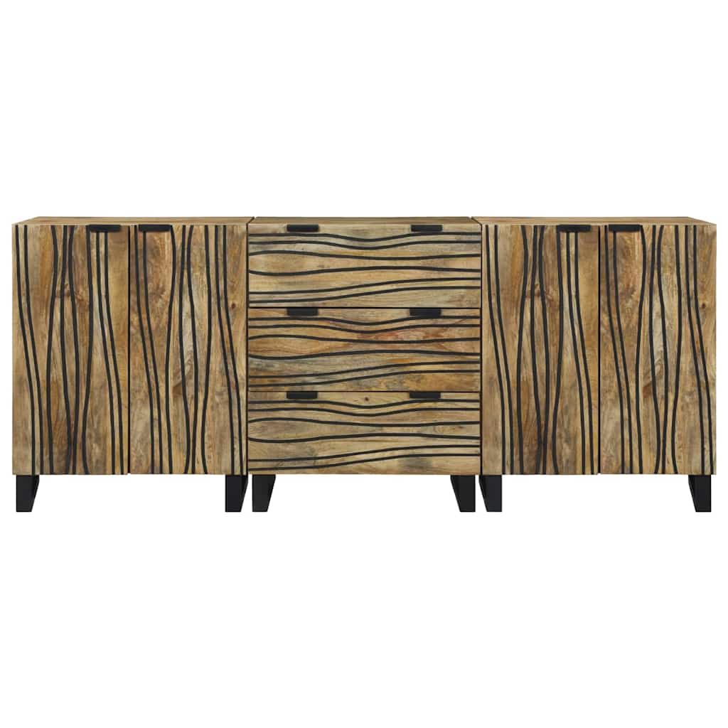 Sidetabel Sæt 3 stk. Naturfarvet 180 x 33 x 75 cm