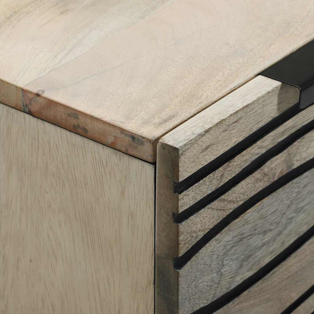 Sidetabel Sæt 2 stk. Hvid 120 x 33 x 75 cm Massivt mangotræ