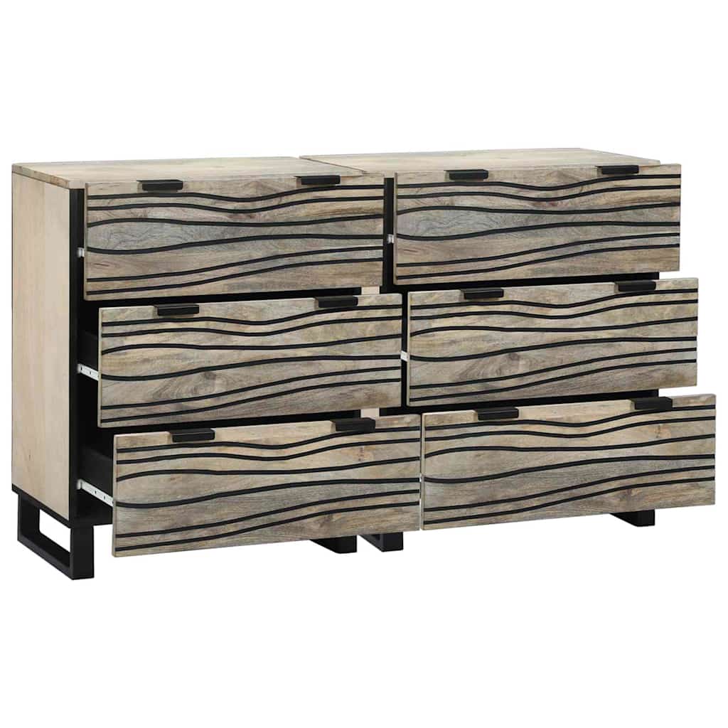 Sidetabel Sæt 2 stk. Hvid 120 x 33 x 75 cm Massivt mangotræ