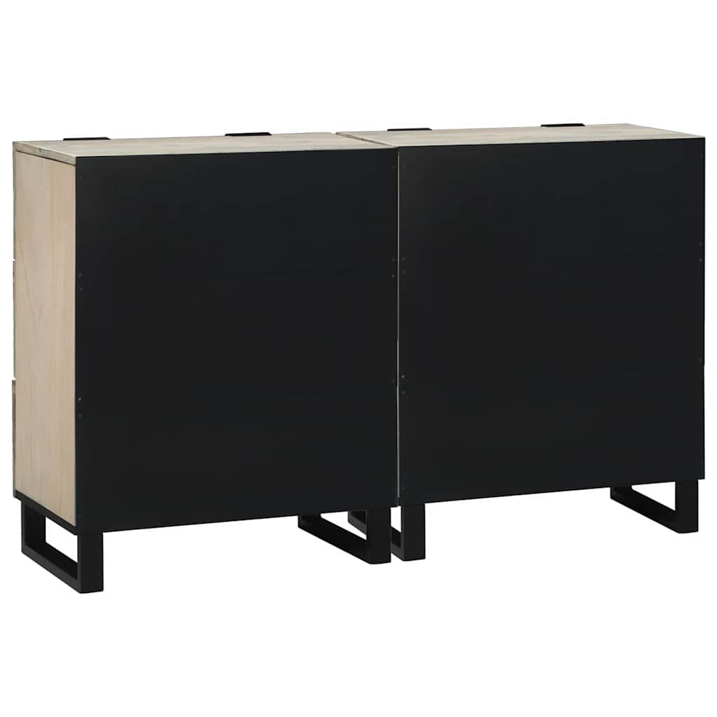 Sidetabel Sæt 2 stk. Hvid 120 x 33 x 75 cm Massivt mangotræ