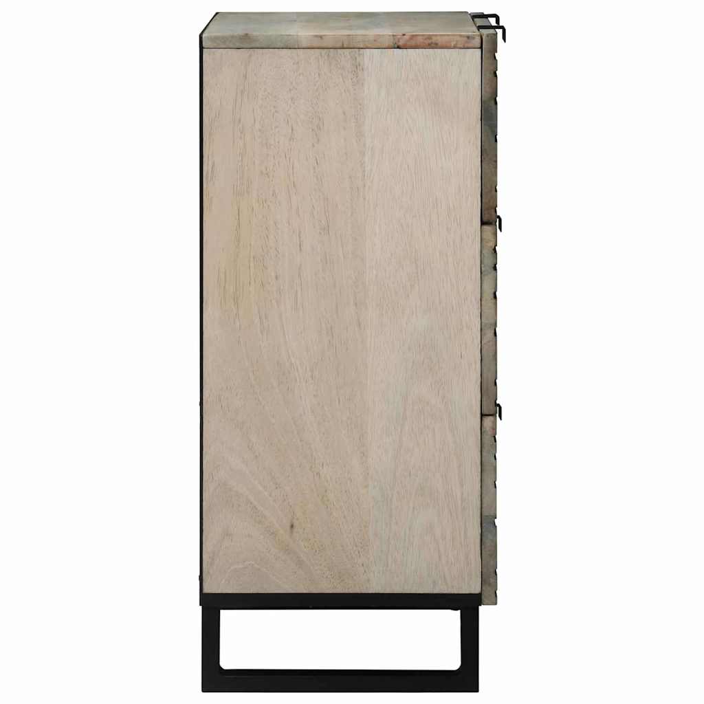 Sidetabel Sæt 2 stk. Hvid 120 x 33 x 75 cm Massivt mangotræ