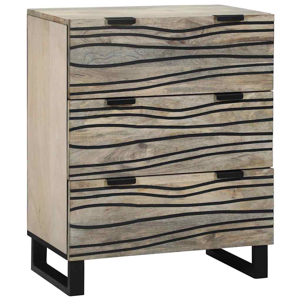 Sidetabel Sæt 3 stk. Hvid 180 x 33 x 75 cm Massivt mangotræ