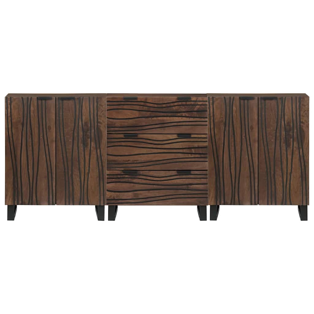 Sidetabel Sæt 3 stk. Brun 180 x 33 x 75 cm Massivt mangotræ