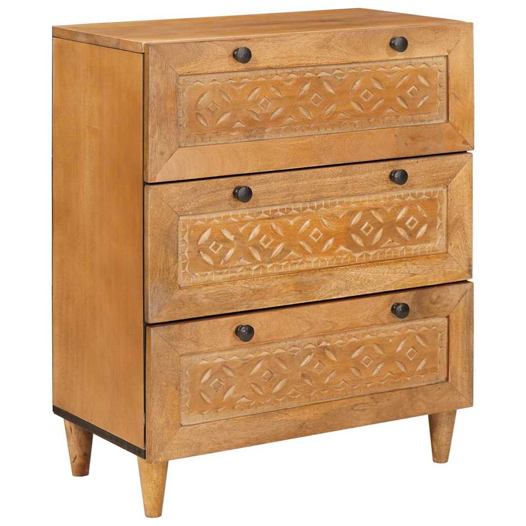 Sideboard 3 stk. 180 x 33,5 x 75 cm Massivt mangotræ Brun