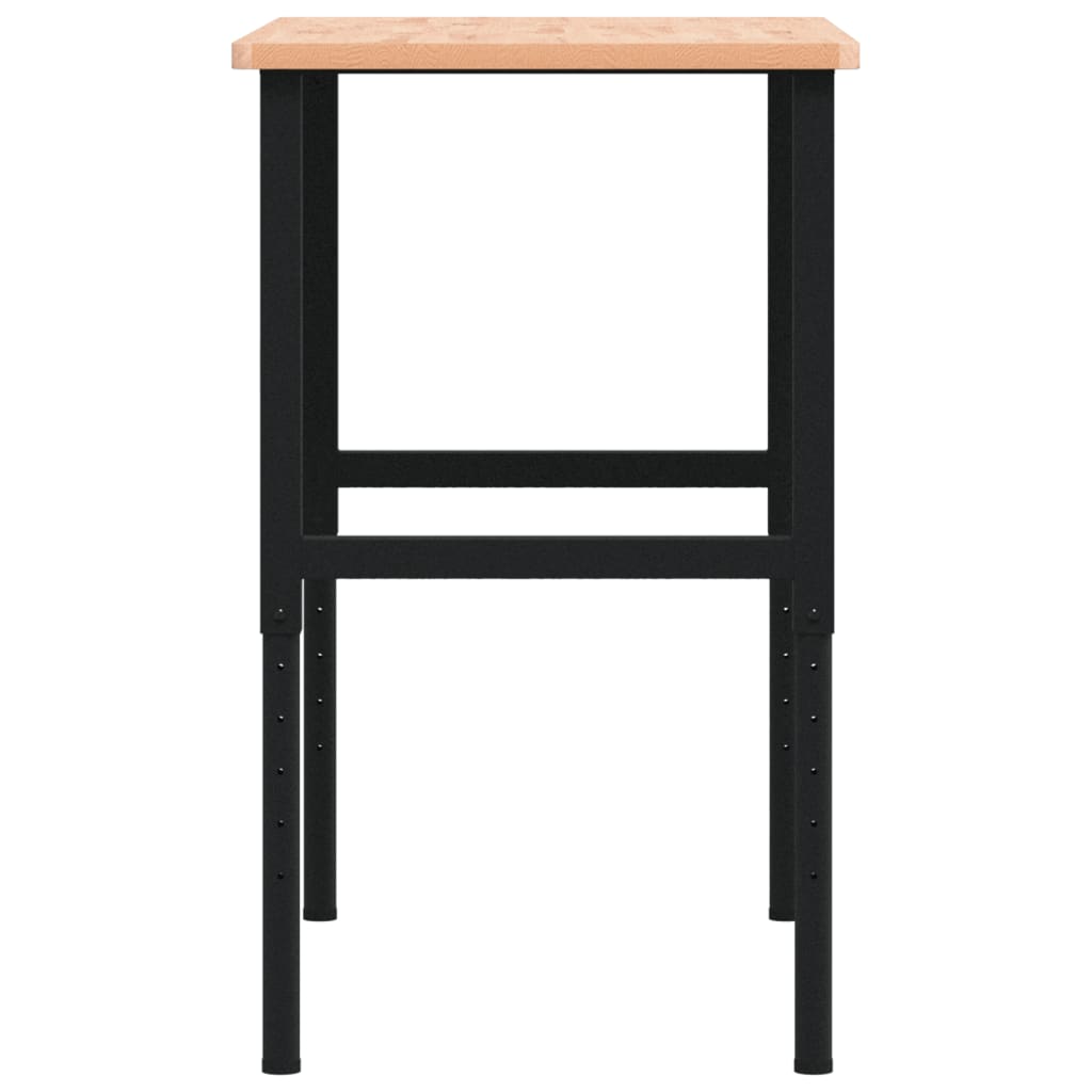 arbejdsbænk 100x60x(71,5-98) cm massivt bøgetræ rektangulær